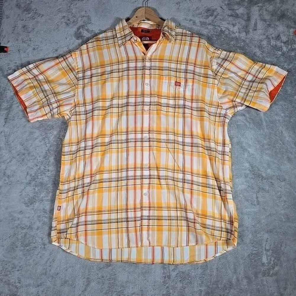 Vintage Ecko Shirt Mens XXL Yellow The Dwyer Plaid Button Up Gorpcore Streetwear